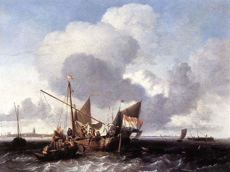 Ships on the Zuiderzee before the Fort of Naarden